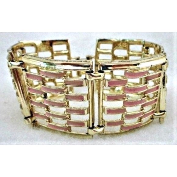 Vintage Wide Bracelet 1960's Mid-Century Jewelry - Picture 3 of 5